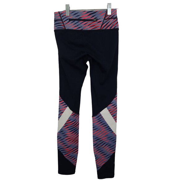 Athleta Leggings Junior's XXS Athletic Mesh Panel Striped Colorful Yoga Capri - Picture 2 of 10
